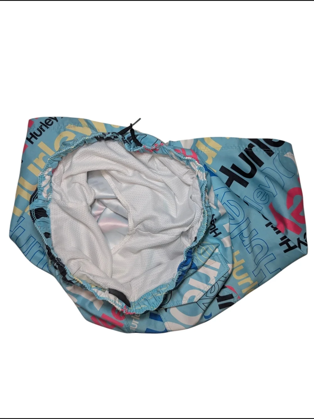 Hurley Boy Med. Logo Print Swim Boardshorts Light Blue Black Pink
